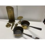 A selection of assorted vintage brassware, shipping unavailable