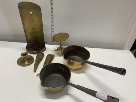 A selection of assorted vintage brassware, shipping unavailable
