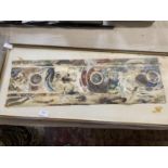 A circle of William Blake? - a watercolour panel - intricate painting c19th 81x35cm