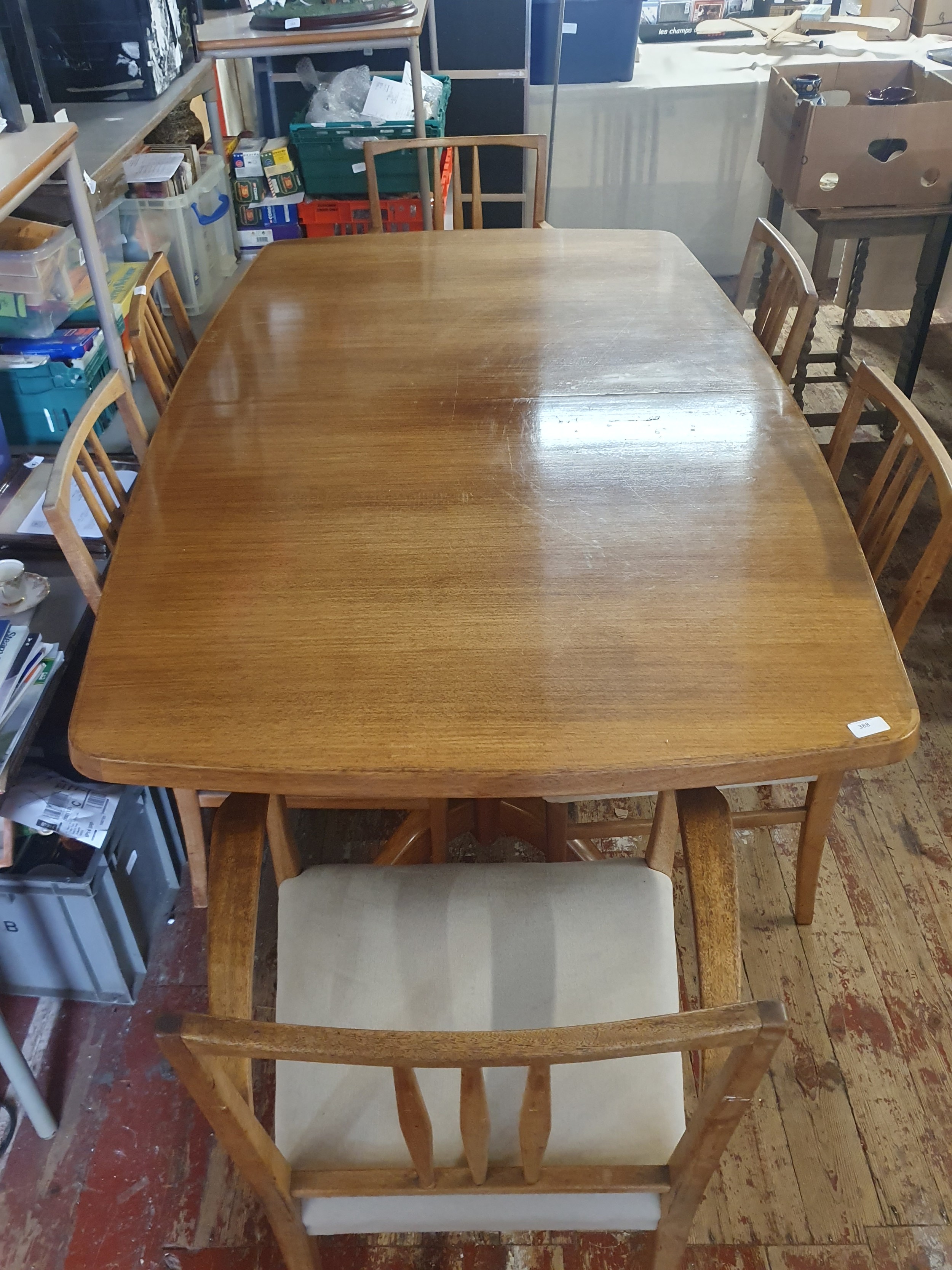 A mid century 1960's Gordon Russell Dining Table and chairs. Table comes with extension piece, - Image 3 of 11