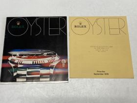 Two vintage Rolex Oyster pamphlets circa late 1970's