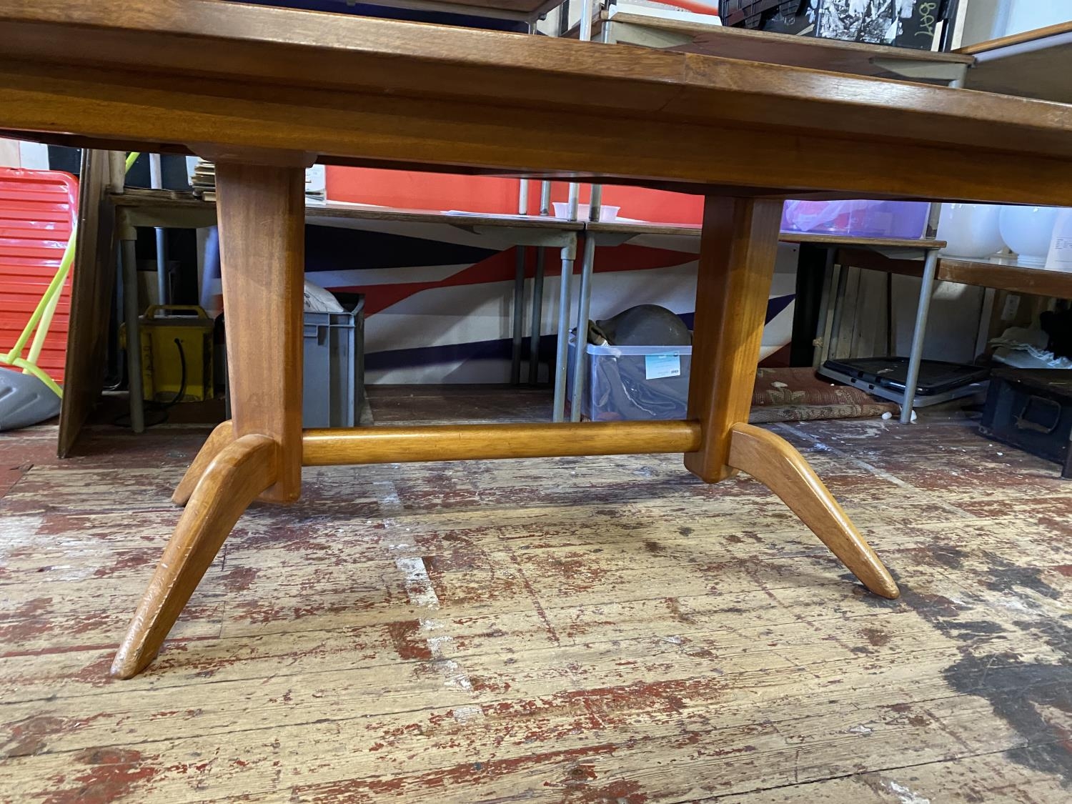 A mid century 1960's Gordon Russell Dining Table and chairs. Table comes with extension piece, - Image 8 of 11