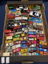 A job lot of assorted playworn die-cast models mainly matchbox, shipping unavailable