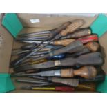 A job lot of screwdrivers and vintage soldering irons. Shipping unavailable