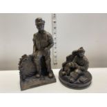 Two limited edition Miner figures signed AGP