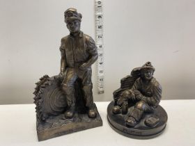 Two limited edition Miner figures signed AGP
