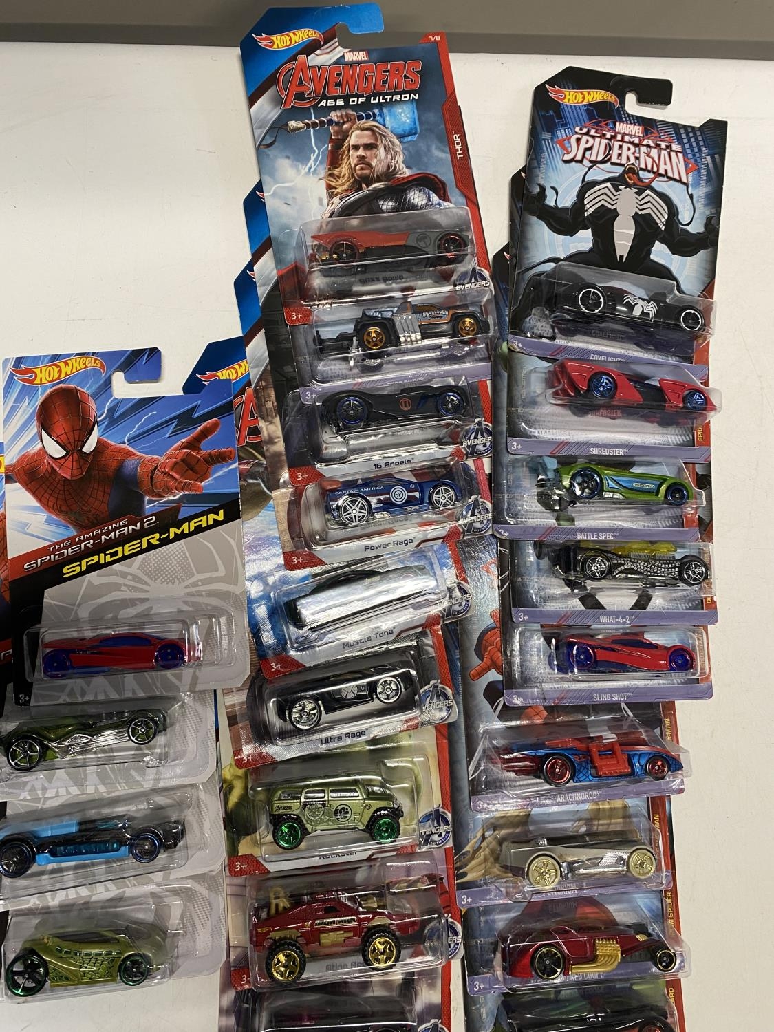 A job lot of Hot Wheels Marvel models