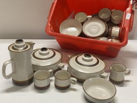 A 1973 Denby 'Potters Wheel' coffee and dinner service, shipping unavailable