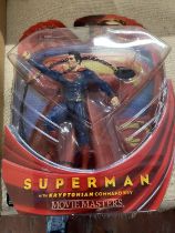 A boxed and sealed Superman figure by Movie Masters