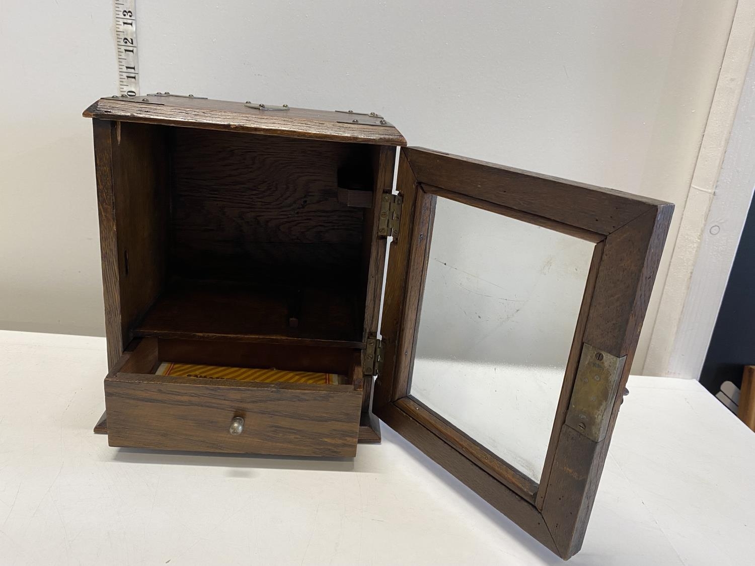 A vintage smokers cabinet with key.Shipping unavailable - Image 2 of 2