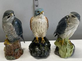 Three Royal Doulton Hawk figurines, shipping unavailable