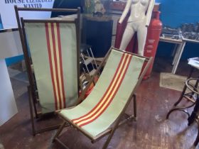 Two vintage style deckchairs, shipping unavailable