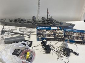 A remote controlled model of a WW2 Destroyer. Also with some Italeri crew models and other