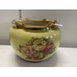 A Edwardian yellow glazed ceramic planter D25cm, shipping unavailable