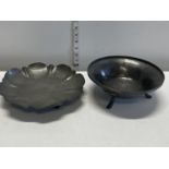 Two quality pewter bowls