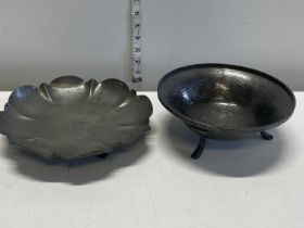 Two quality pewter bowls
