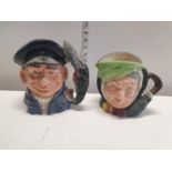 Two Royal Dalton character jugs Lobster Man and Sairey Gamp. Shipping unavailable