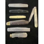 A selection of assorted vintage pen knives one with silver blade, UK post only