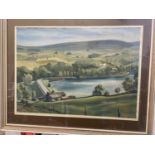 A framed Norman Bevan landscape watercolour 68x55cm, shipping unavailable