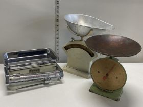 Three sets of vintage scales, shipping unavailable