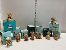 Nine boxed Pendelfin figure (a/f).Shipping unavailable