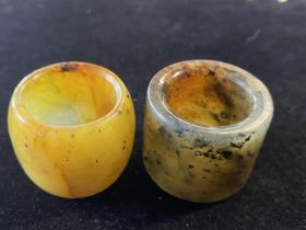 Two Chinese Jade archers rings