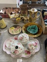 A job lot assorted vintage ceramics including Wedgwood, Price Brothers etc, shipping unavailable
