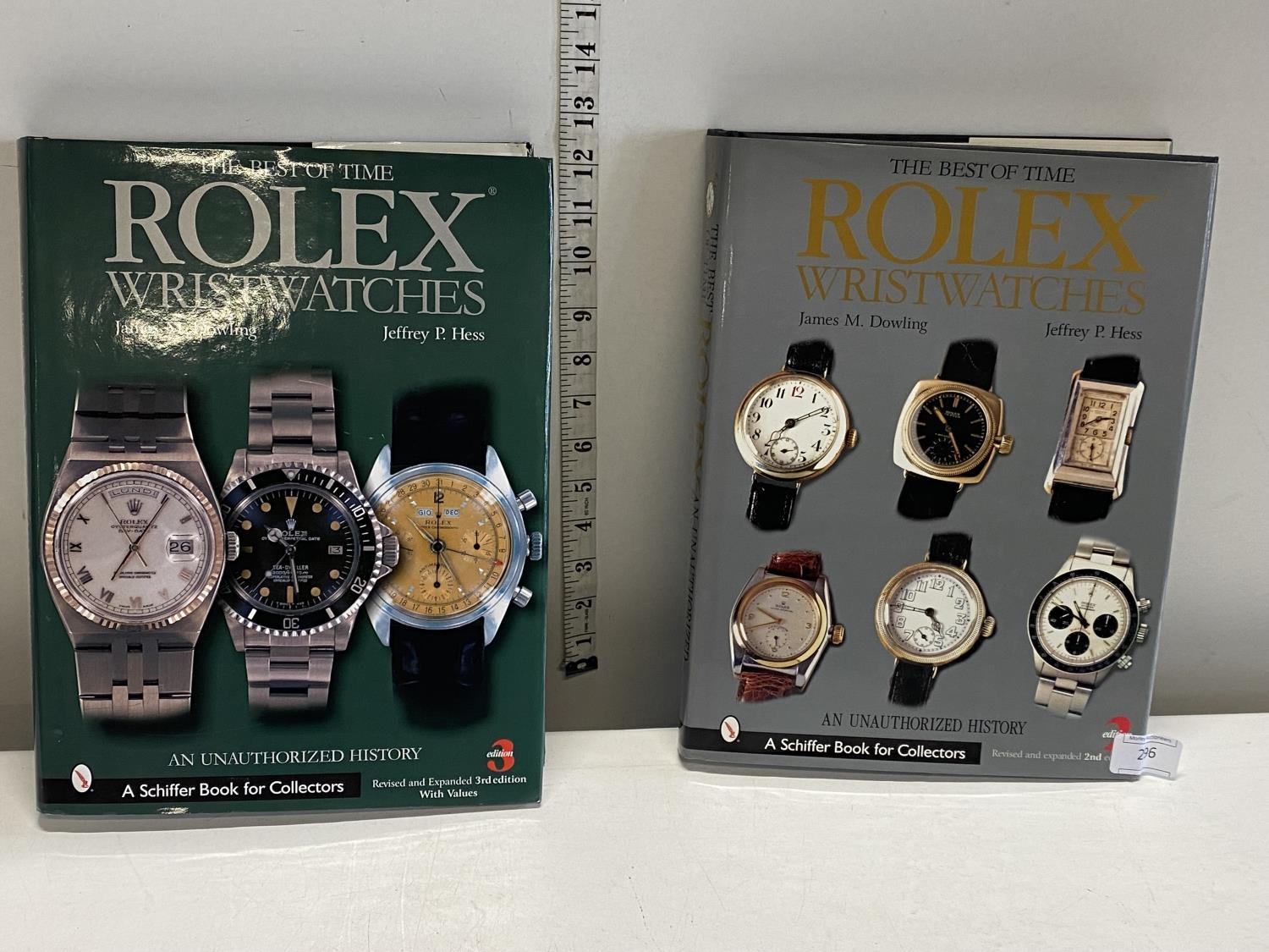 Two hardback Schiffer Rolex watch guidebooks "The best of time Rolex wristwatches, an unauthorised