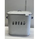 A vintage enamel bread bin.Shipping unavailable