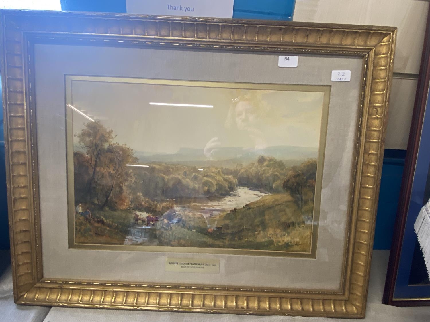 A Robert Thorm Waite RWS 1841-1935 signed watercolour in gilt frame 77x61cm, shipping unavailable