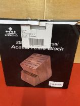 A ENOKING wooden knife block with 25 slots (no knives),