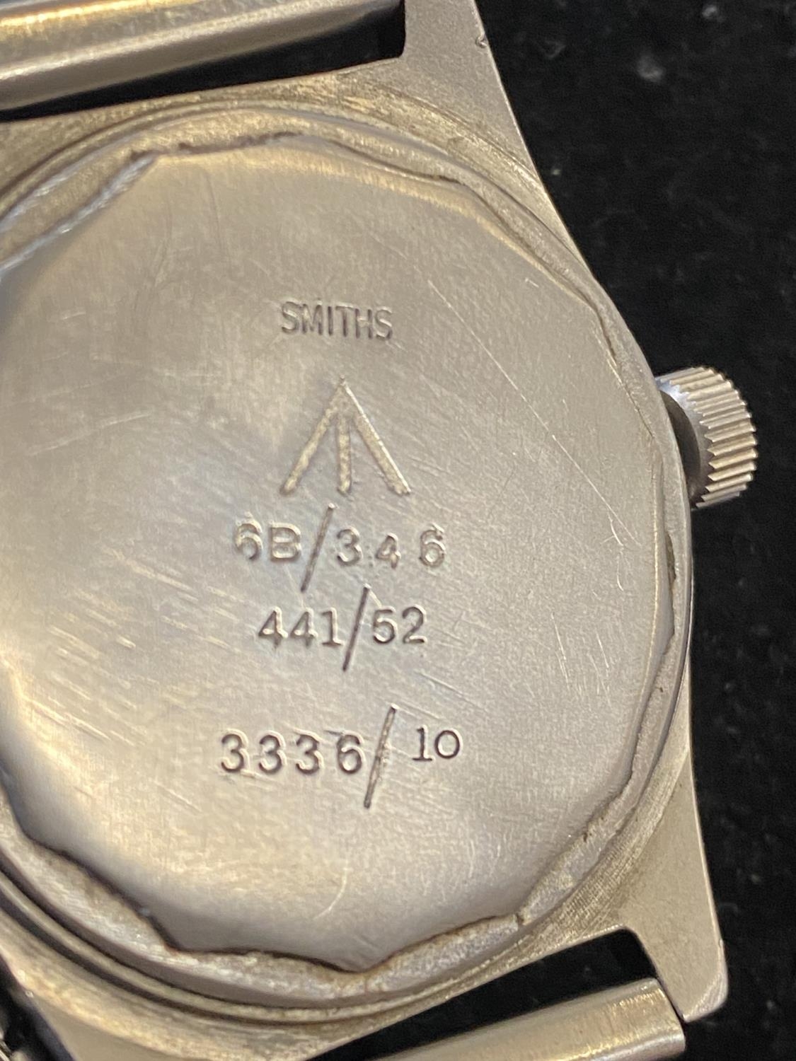 A watch in the style of a Smiths 6B/346 RAF military watch, with broad arrows to dial and case back, - Image 2 of 4