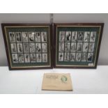 A complete John player film stars cigarette album and two framed cigarette card collections,