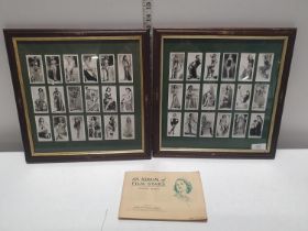 A complete John player film stars cigarette album and two framed cigarette card collections,