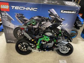 A Lego Technic Kawasaki Ninja H2R model 42170, with original box etc, shipping unavailable