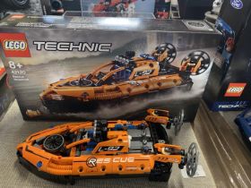 A Lego Technic Rescue Hovercraft model 42120, with original box etc, shipping unavailable