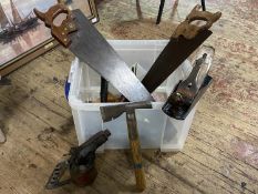 A good selection of vintage wood working tools & other, including Stanley No 4.5 plane, Shipping