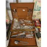 A good quality cased set of plated cutlery in wooden case. Shipping unavailable
