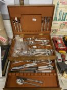 A good quality cased set of plated cutlery in wooden case. Shipping unavailable