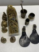 A job lot of assorted vintage horse brasses and other brass items, shipping unavailable