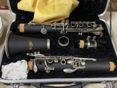 A cased Jazz clarinet