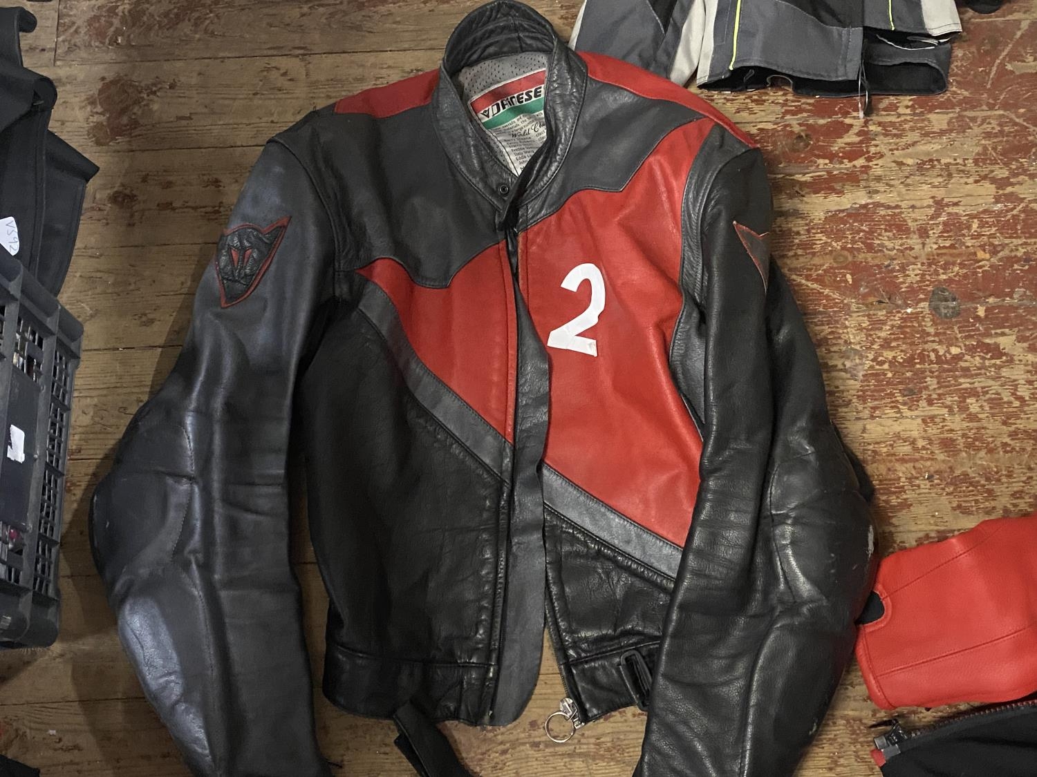 A Dainese leather motorbike jacket size 56