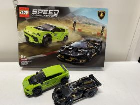 A Lego Speed Champions set, Lamborghini URUS ST-X & Lamborghini Hurricane, with original box etc,