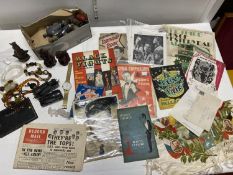 A box full of vintage ephemera & assorted collectibles