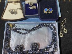A selection of vintage marcasite costume jewellery.