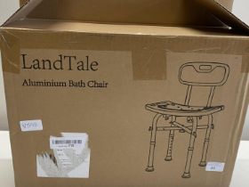 A boxed aluminium bath chair.Shipping unavailable