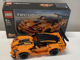 A Lego Technic Chevrolet Corvette ZR1 model 42093, with original box etc, shipping unavailable