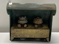 A vintage brass paraffin heater. Shipping unavailable