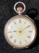 A .935 Ladies silver pocket watch. Not working.