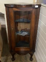 A antique mahogany corner display cabinet. 103cm tall. No shipping.
